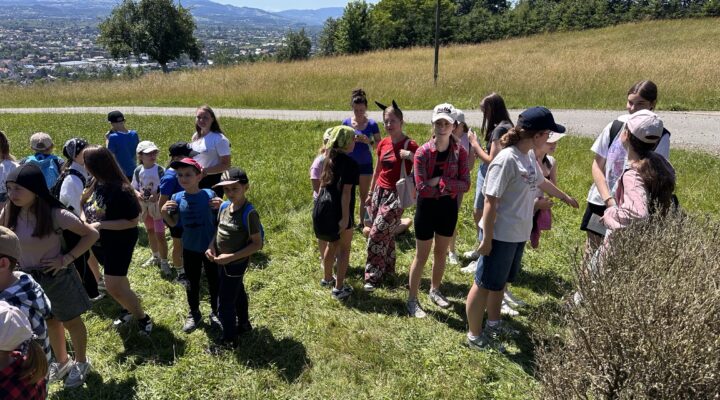 PARAFIA ŚW. HELENY, BIEG SAMARYTAŃSKI 2024, Nowy Sącz, Uczestnicy Biegu Samarytańskiego 2024 szukający wskazówek w malowniczym terenie Paściej Góry