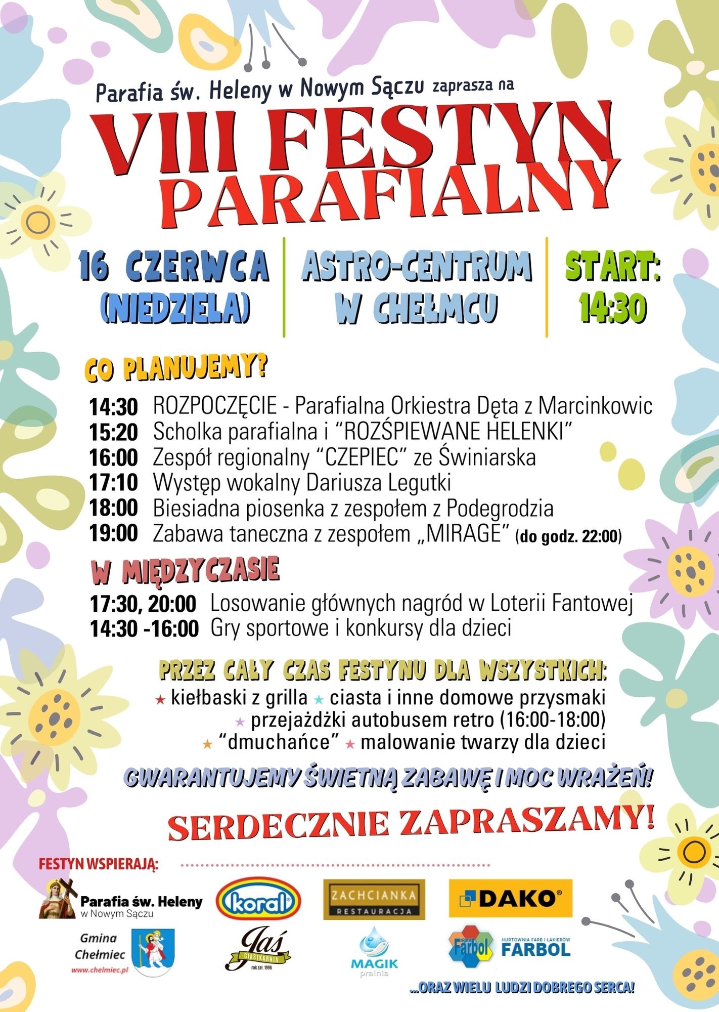 VIII FESTYN PARAFIALNY, spotkania w parafii, zabawa, Parafia Helena, informacje, Nowy Sącz